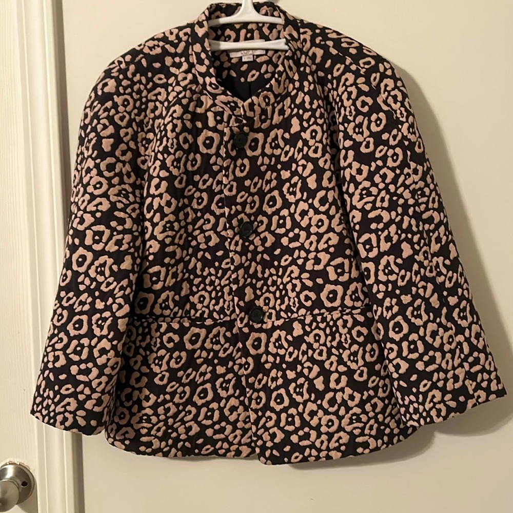 Animal print brown and pink blazer